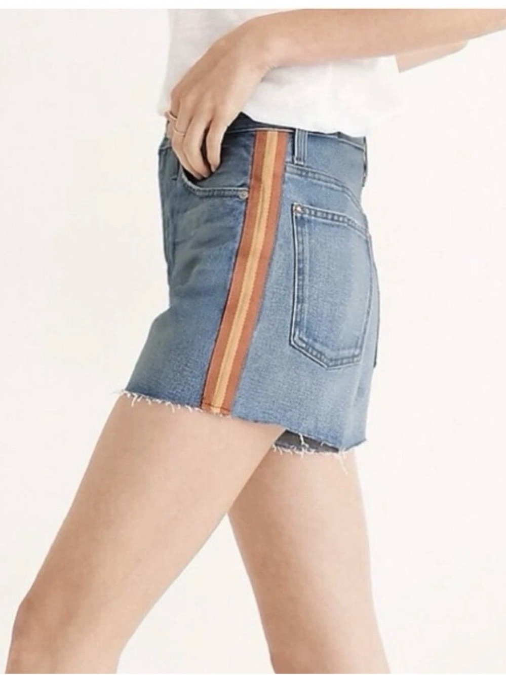 Madewell Perfect Jean Shorts Size 31 NWT Bowman Wash Frayed Hem 3in Inseam